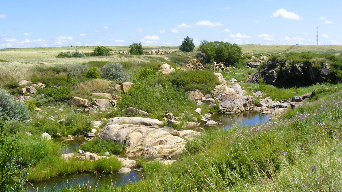 Скальный каньон на р. Кизиха в Алтайском крае – красивое место в степи